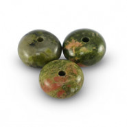 Natuursteen rondel kraal graniet 5x8mm Earth red green